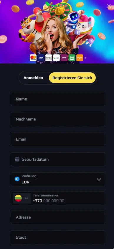 Konto anlegen und Einzahlung bei Heats Casino
