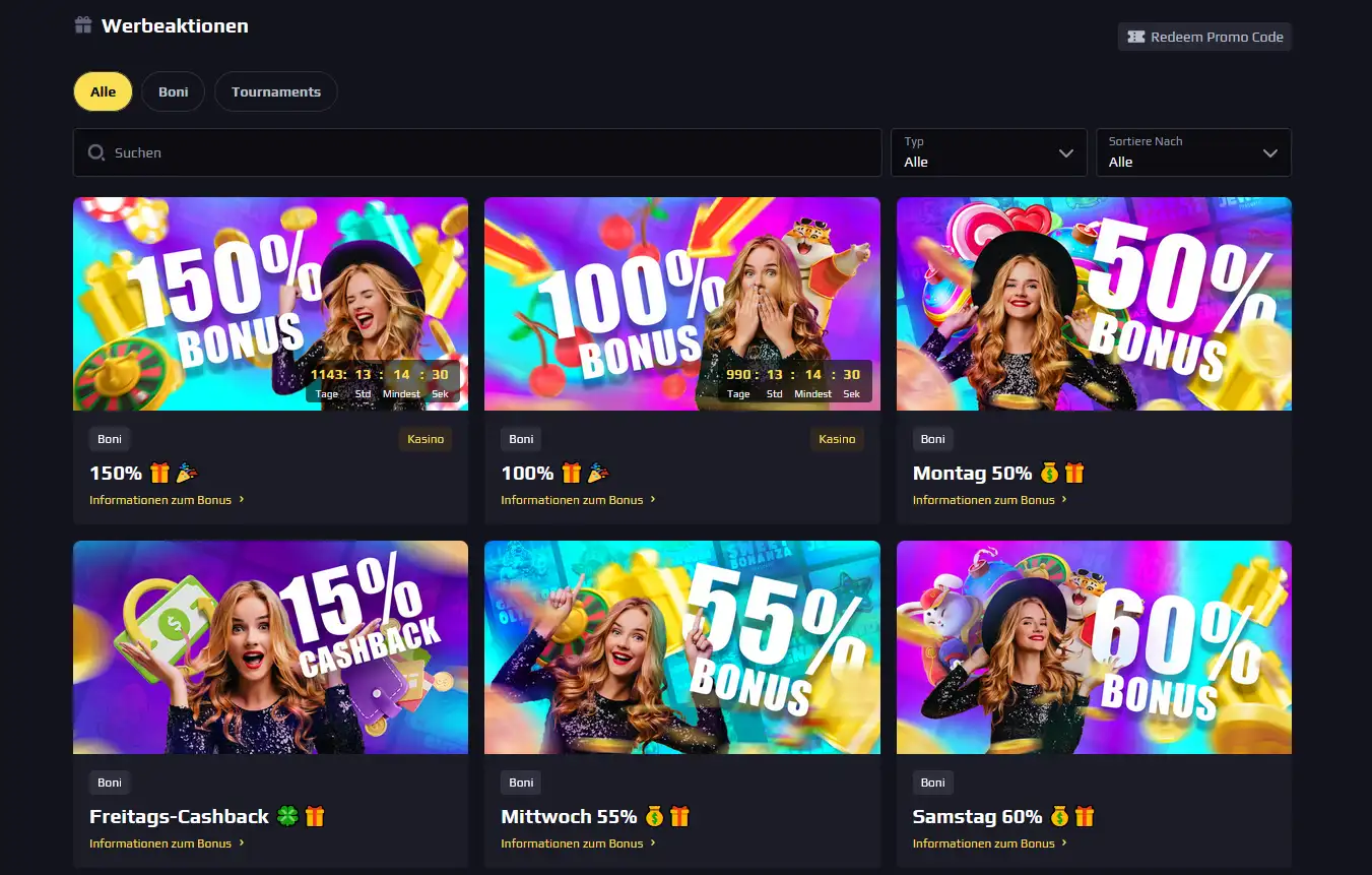 Heats Casino Promo Code HEATS150 im Bonusbereich des Willkommenspakets